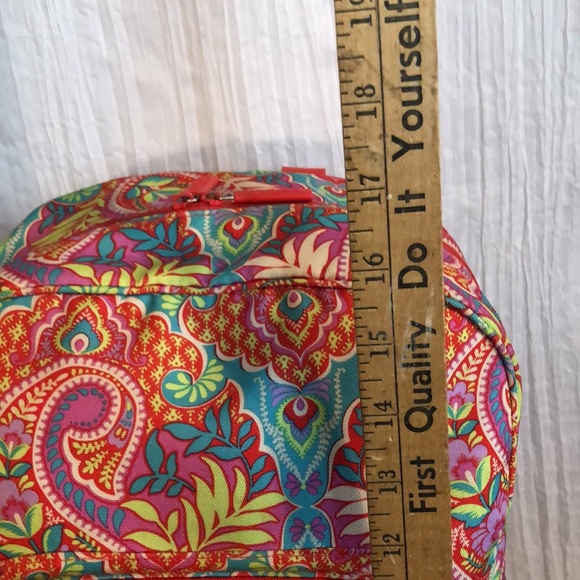 VERA BRADLEY Iconic Campus Floating Garden SZ XL triple zip canvas tropical - Picture 14 of 16